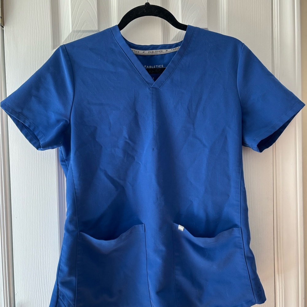 Fabletics Blue Scrub Top and Bottoms Set 2